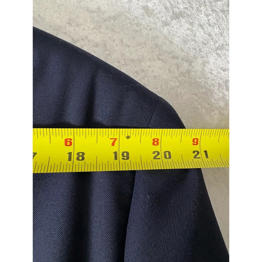 Ralph Lauren Mens Navy Blue 100% Wool Blazer Sport Coat 44R Woolmark 2-Button
